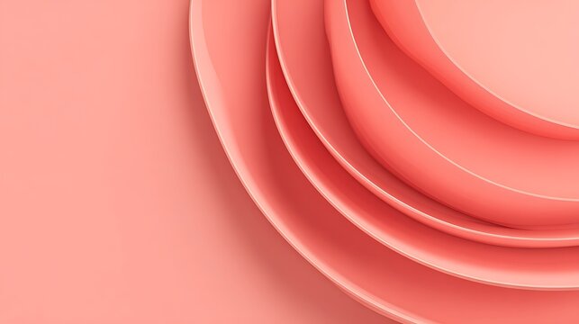 A modern abstract composition featuring pink circle shapes arranged in a visually striking manner.