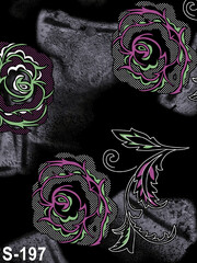 Sammlung von modernen nahtlosen Textilmustern mit Blumen und geometrischen Elementen © Febricaa textile 