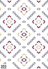Sammlung von modernen nahtlosen Textilmustern mit Blumen und geometrischen Elementen © Febricaa textile 