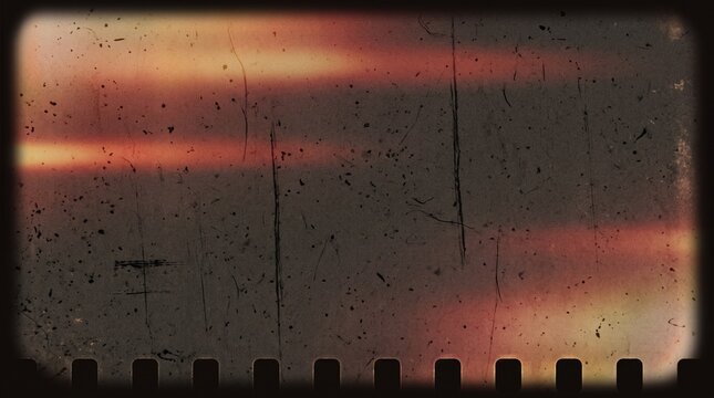 Vintage distressed old photo light leaks, film grain, dust and scratches transparent texture overlay with vignette border. Dirty gritty grunge analog 8k 16:9 retro effect background ...