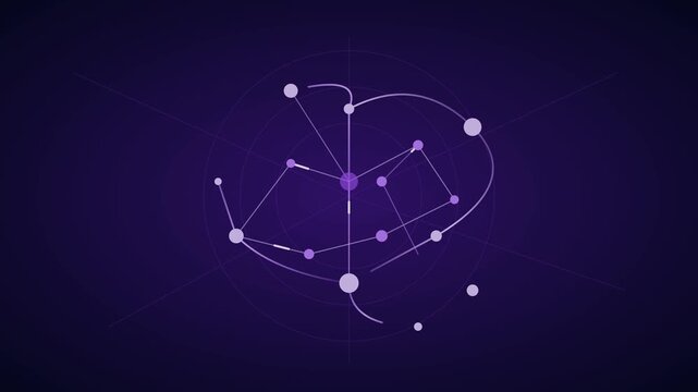 AI Neural Network Brain Cortex Cognitive Map Outline Animation