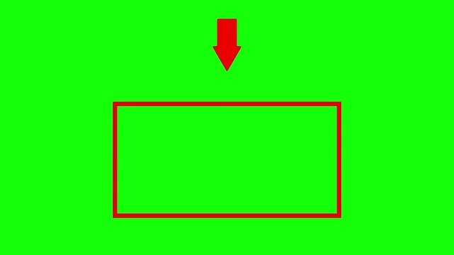 Green Rectangle Highlighted by Red Vertical Arrows Indicating Compression or Focus