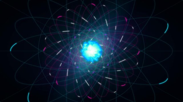 Abstract Quantum Physics Atom Electron Orbitals Loop
