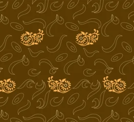 Set aus nahtlosen floralen Mustern im ethnischen Stil © Febricaa textile 