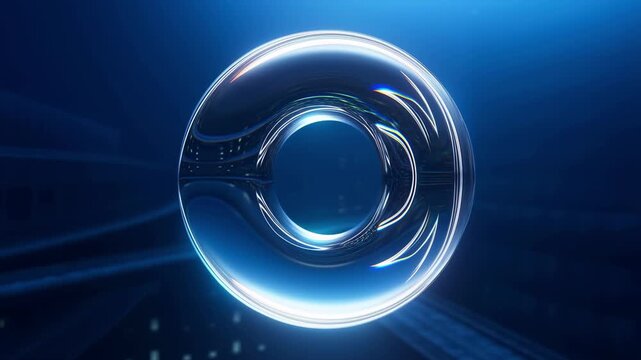 Futuristic glowing glass ring abstract background with dynamic light effects with ring set