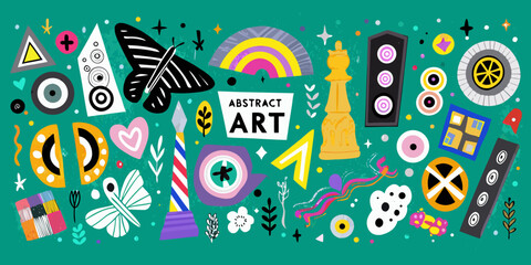 Abstract Art Collection A Colorful Vector Illustration With Various Shapes © Tapan