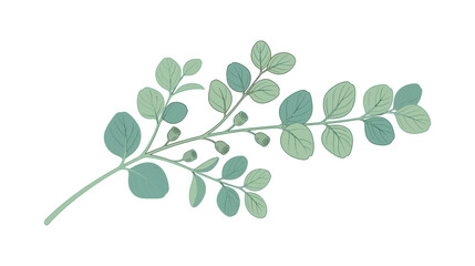 Obraz premium Delicate Botanical Branch with Green Leaves