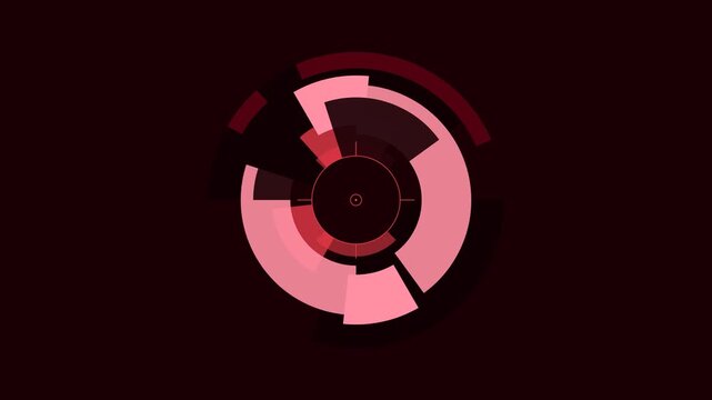 Minimalist Crimson Vector Target Maze Biometric Iris Outline Animation