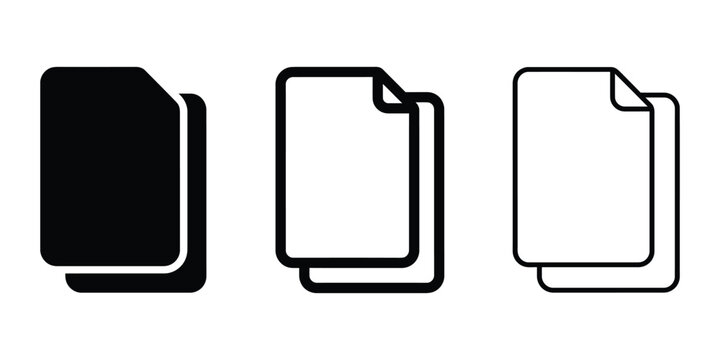 Duplicate icon silhouette vector outline and line art