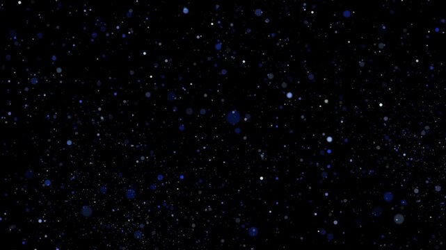 Blue-white light particles float and leap in a seamless loop. Perfect as a futuristic background for logo reveals and tech-driven video openers. 3D animated.