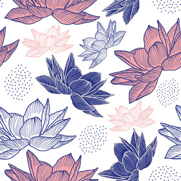 floral background, seamless floral pattern, botanical wallpaper, hand drawn flowers, lotus flower, rose pattern, floral wallpaper, botanical design, seamless background, flower background, floral illu