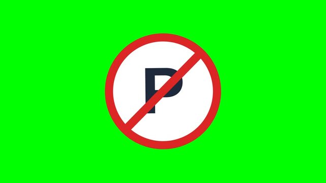No Parking Icon Set. Letter Icon Vector For Computer And Mobile.
