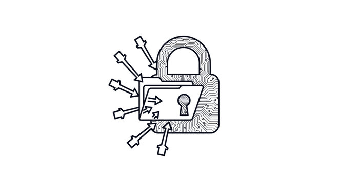 Padlock with multiple keys around it.