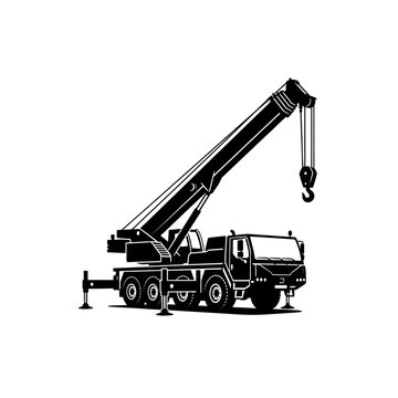 Industrial Boom Truck Silhouette Illustration