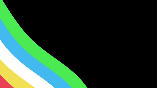 Disability Pride Month background. Motion graphics of 5 color line background