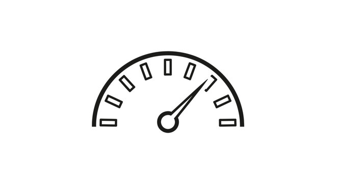 Speedometer gauge with needle indicator.