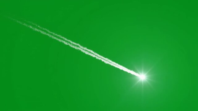 White Comet Streak Green Screen Animation