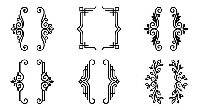 Collection of Decorative Ornate Brackets and Flourishes