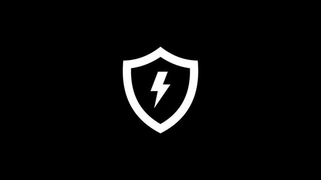 Premium Data Protection Shield Symbol Pop Up Motion Graphic 4K Loop