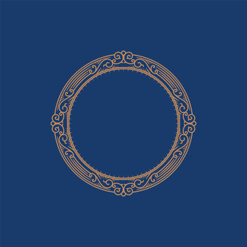Luxury Circular Ornament Frame Badge Logo Vector Illustration