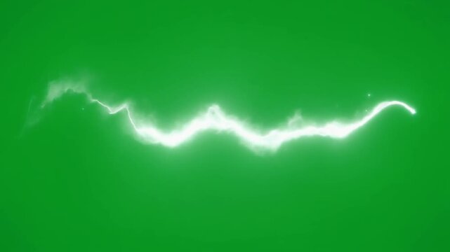 Flowing White Nebula Ribbon Green Screen Animation