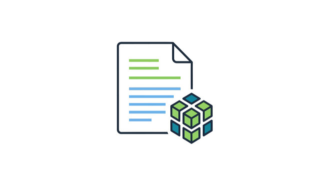 Document and cube data symbol.