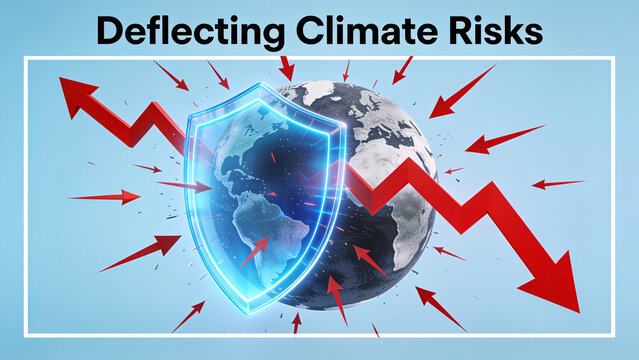 Digital Shield Protecting Earth from Red Arrows and Climate Risks