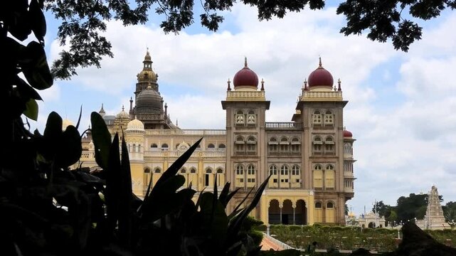 The side view of Mysore Palace (Amba Vilas Palace), Karnataka, India