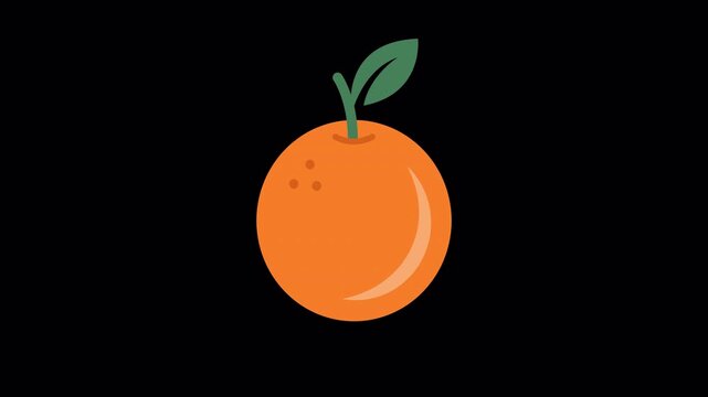 Seamless looping 2D vector orange fruit on alpha channel