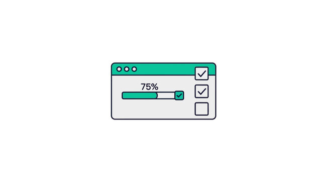 Loading progress bar animation screen.