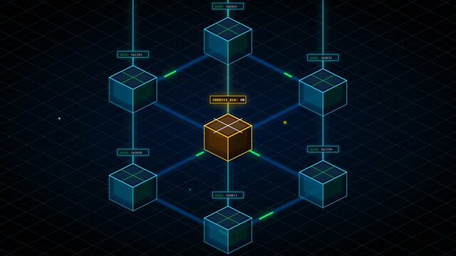 Technology Cryptocurrency Isometric Blockchain Distributed Ledger Loop