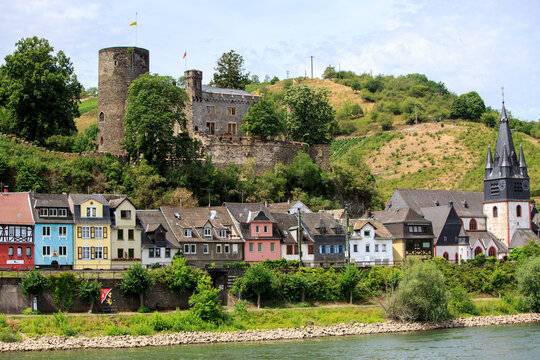 Niederheimbach, Germany.The castle, Burg Heimburg, dates to 1294 and was rebuilt in the 19th Century due to the 9 year war and it is now privately owned