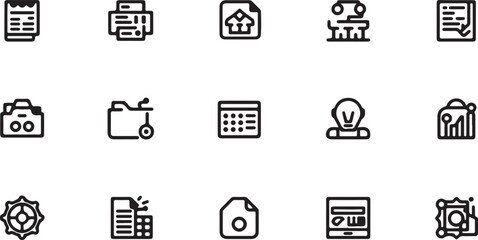 Collection of minimalist icons representing various activities and concepts. © Idaryati