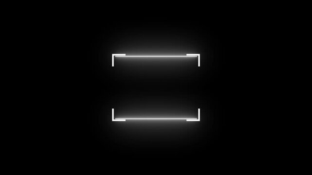 Cal louts title. Modern banner, frame of lower third. Neon hologram screen. HUD horizontal Square Frames