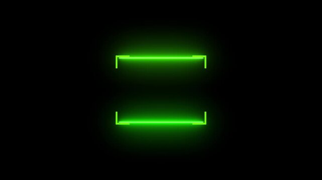 green HUD Square Fram Cal louts title. Modern banner, frame of lower third. Neon hologram screen