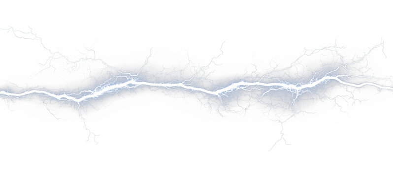 Digital rendering of a luminous lightning bolt, white and blue streaks on black background