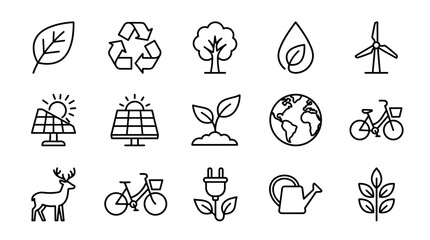 Eco-Friendly Icons: Nature, Energy, Sustainability, and Environment Collection © chaelrafz