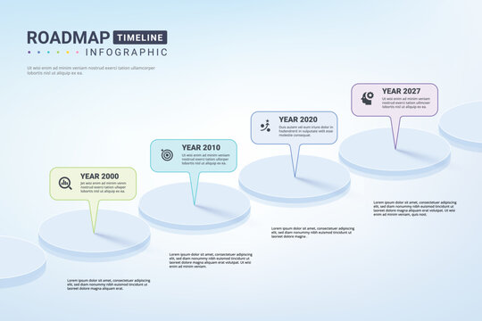 Winding Road infographic with timeline concept. Road way location infographic template with pin pointer. Vector EPS 10