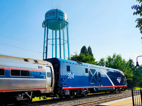 Amtrak Train at Manassas Train Station, Virginia, USA