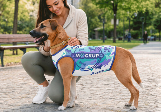 Dog Vest Outdoor Park Mockup