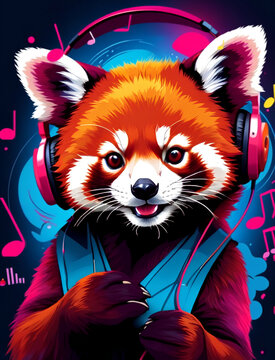 red panda pop art 