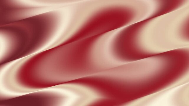 Luxurious abstract background featuring flowing red and beige silk fabric waves. Soft elegant curves create a sophisticated 3D satin texture ideal for premium branding, fashion presentations