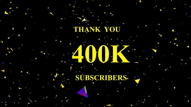 Celebratory confetti explosion background reaching milestone four hundred thousand subscribers digital