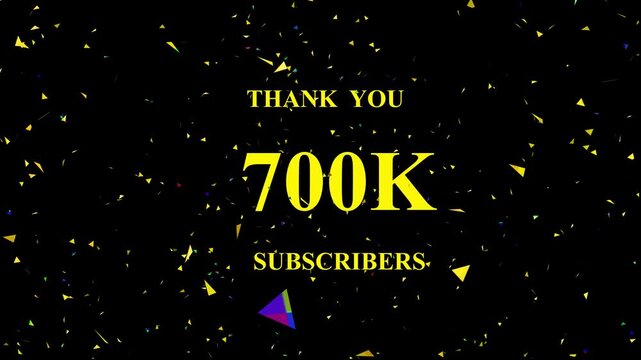 Celebratory confetti explosion milestone reach seven hundred thousand subscribers festive digital
