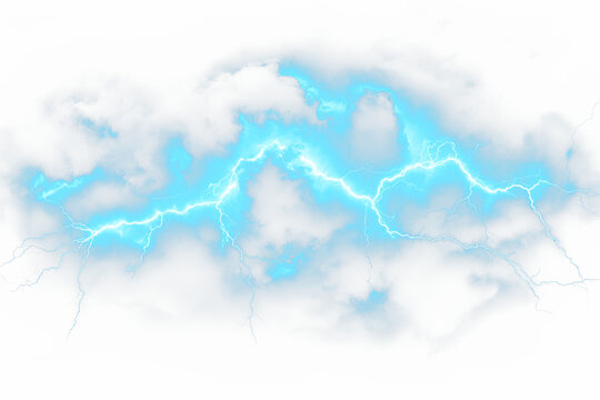 Vivid depiction of a lightning strike illuminating an indistinct, enclosed landscape