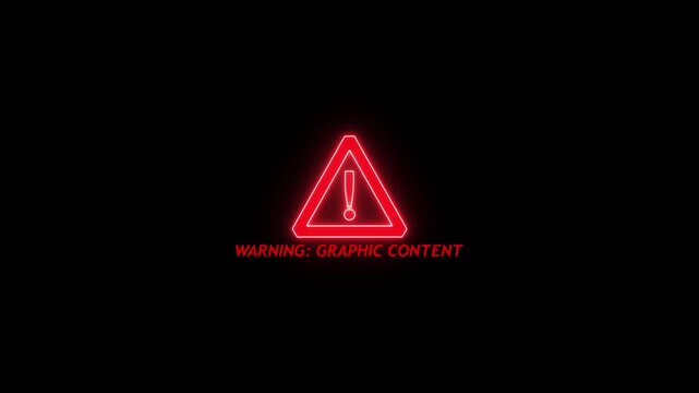 Bold neon warning triangle alert symbol warning sign contrast red neon visual