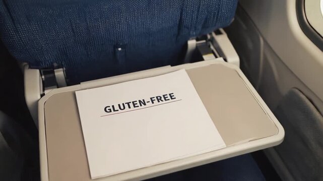 Gluten-free menu on the plane.