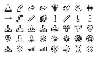 Vacuum Cleaner and Cleaning Linear Icon Set Editable Stroke Household and Commercial Vector Collection © Aslam