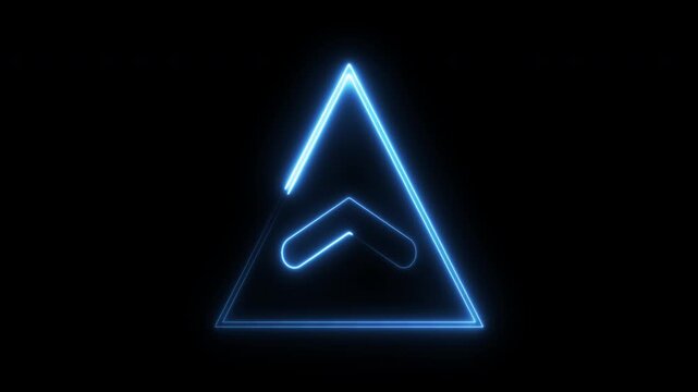 4k swipe up animation on alpha channel - direction arrow icon motion inside the triangle.