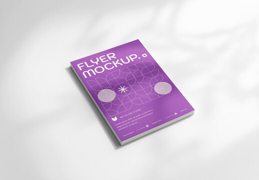 Stack Of Paper Flyers Mockup With Natural Window Shadow
